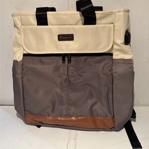Cyureay Laptop Bag Convertible Tote Backpack Travel 16x12 Tan Gray New